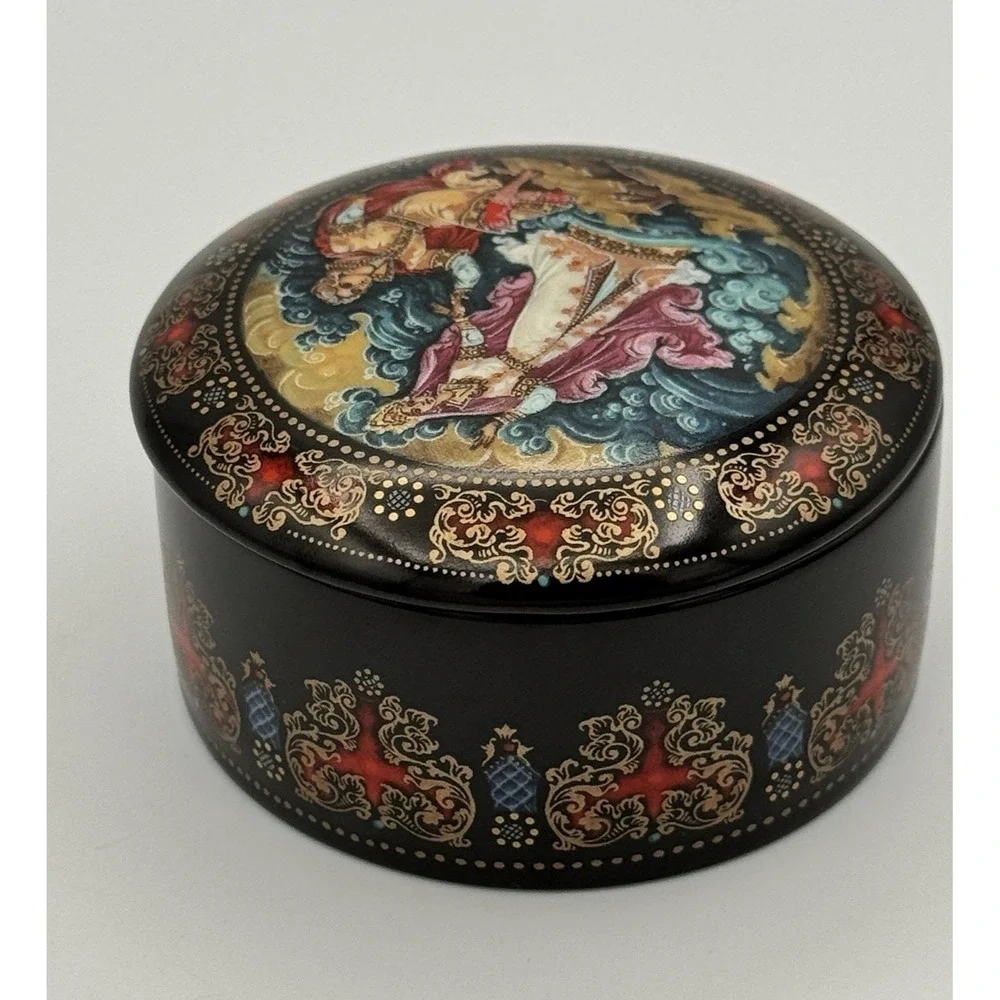 1991 Kholui Russian Musical Trinket Box Swan Princess Sergei Devyatkin Ltd Ed